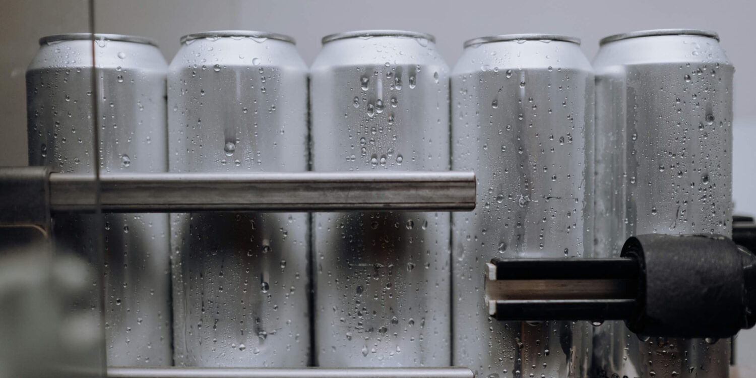 Drinking cans in our facility being processed