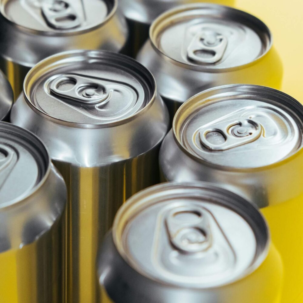 Several drinking cans